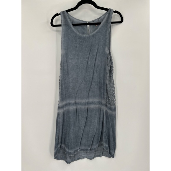 Young Fabulous & Broke Dresses & Skirts - Young Fabulous & Broke (YFB) Sz M‎ Gray Dress Lace Side Panels Sleeveless Beachy